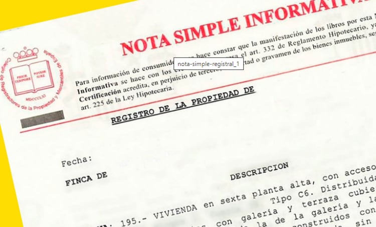 Qué es una Nota Simple del registro de la propiedad es España